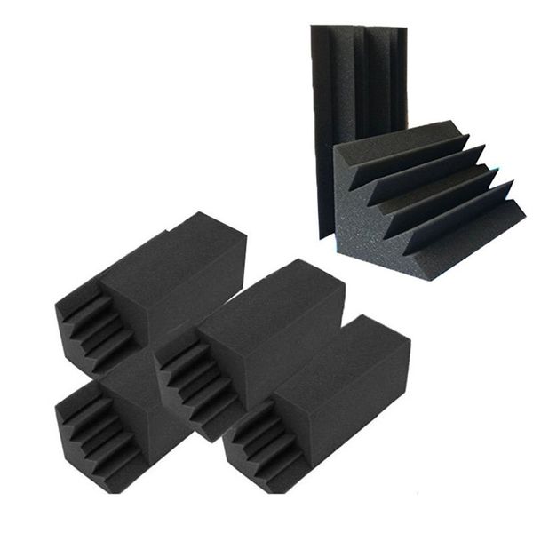 

new 8 pack of 4.6 in x 4.6 in x 9.5 black soundproofing insulation bass trap acoustic wall foam padding studio foam tiles (8p