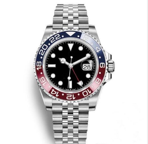 

2019 gmt ceramic bezel mens mechanical stainless steel automatic movement watch luxury sports self-wind jubilee master watches wristwatches, Slivery;brown