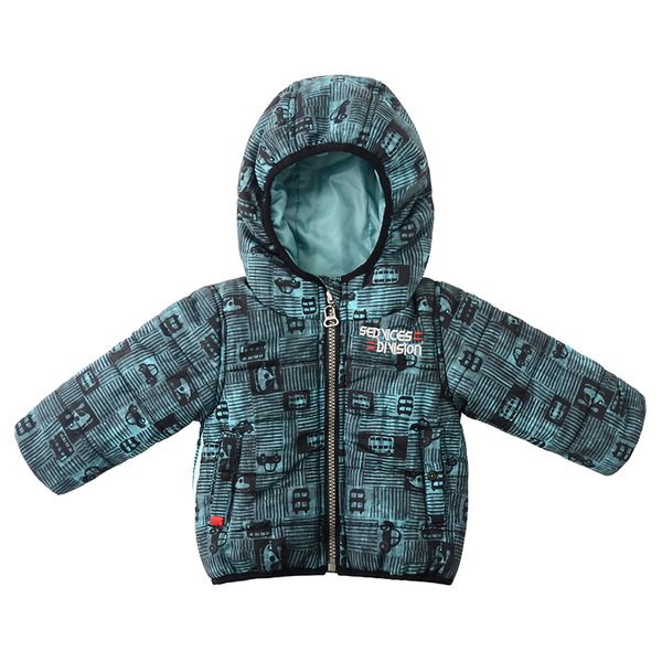 

boys winter snow warm jacket hooded puffer active coat for infant baby, Blue;gray