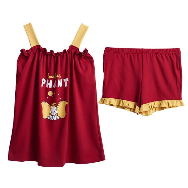 

summer pajamas sets women's pijamas sets satin & cotton short pants, Black;red
