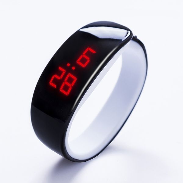 

women watchs men wristwatch led bracelet watch waterproof candy color digital sport clock 2018 new relogio, Slivery;brown