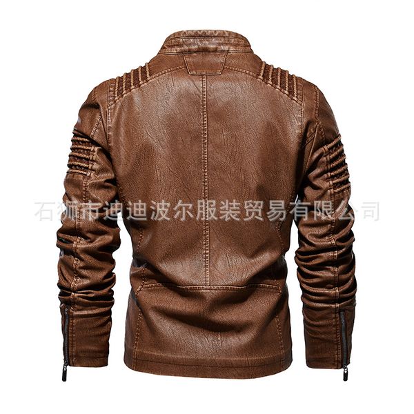 

2019 new style men's leather coat dh-51, Black