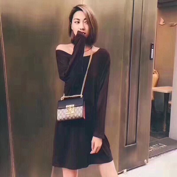 

2020 new genuine leather ladies bag 318w3d, Black