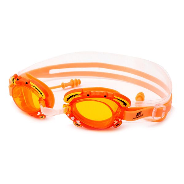 

hnsd children kids waterproof silicone anti fog swimming glasses goggles eyewear eyeglasses orange crab