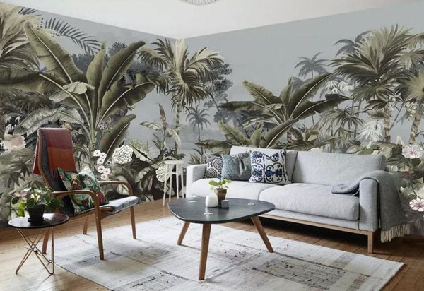 

self-adhesive] 3d tropical plants 8808 wall paper mural wall print decal murals