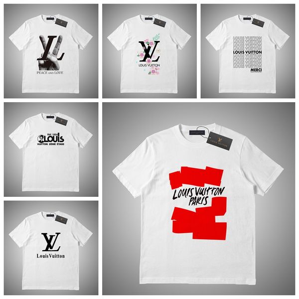 

LOUIS VUITTON XL Новый Футболка Мужчины Женщины Высокого Качества 100% Хлопок Одежда Хип-Х