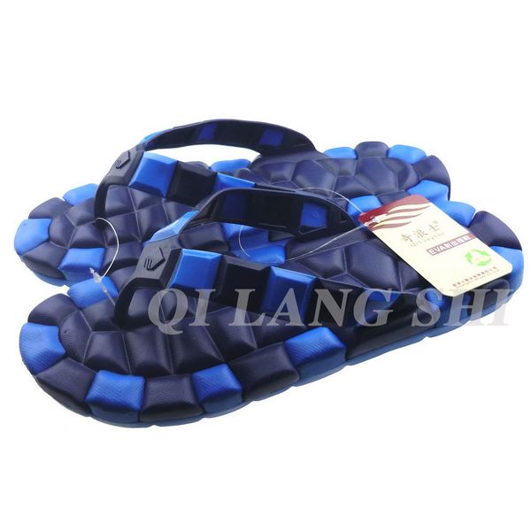 

qi lang shi men's double layer color new style fashion flip-flops eva non-wei chao sandals, Black