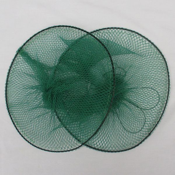 

hot sale fishing net 2 layer round folding trap metal frame network casting shrimp mesh fishing cage fish net accessory
