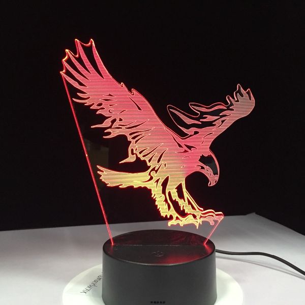 

flying big eagle shape night light 7 colorful hawk 3d cartoon table lamp for office l bedroom bar touch sensor drop shipping