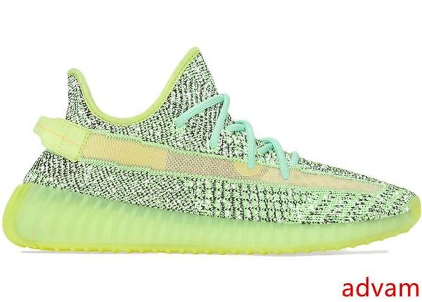 

2020 static black reflective kanye west running shoes zebra glow cloud white yeezreel men women sport sneaker hyperspace size 5-13 with