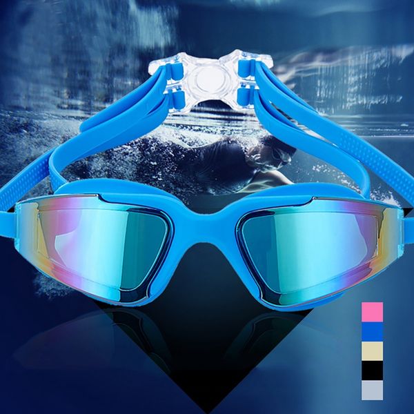 

men's and women's anti-fog and anti-uv professional swimming glasses galvanized waterproof high-definition plating flat goggles