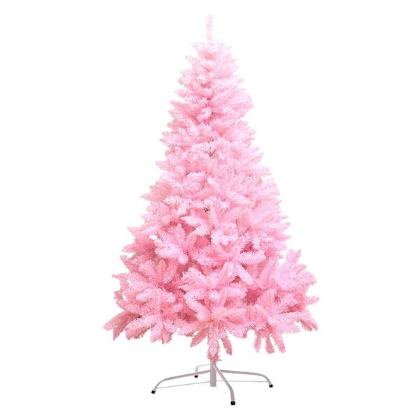 

pink christmas tree with led string light silver pendant solid snowflake color ball christmas tree decoration new year gifts