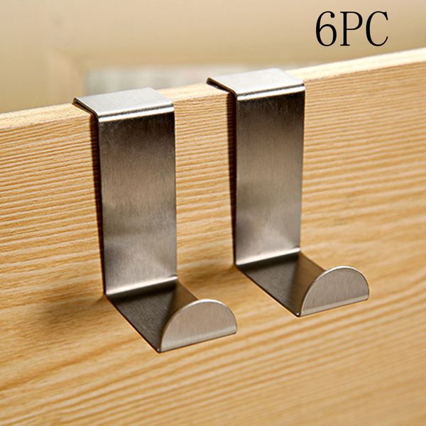 

6pcs over the door hooks for hanging stainless kichen accessories cabinet clothes hanger organizer holder towel hooks wall decor