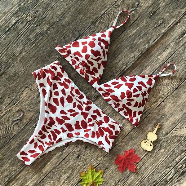 

snake red leopard print high waisted swimsuit push up women's beach brazilian bikini 2019 bathing suit girls swimming suit, White;black