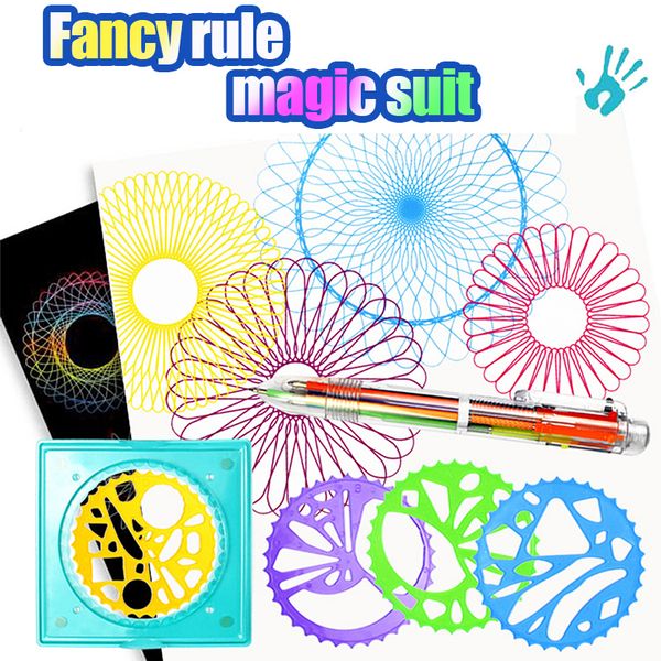 

million flower magic set children's multi-function art drawing template ruler creative educational stationery scraping paper
