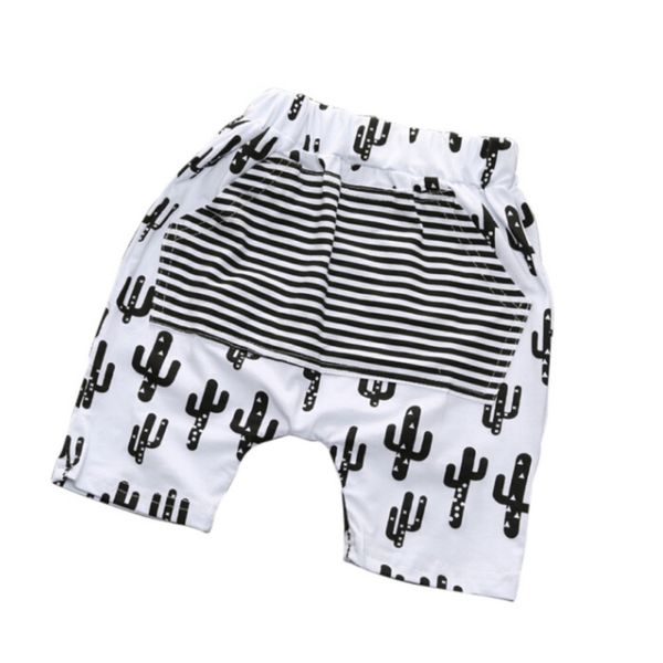 

baby boys girls fashion summer harem short pants children striped cactus cotton infant shorts for boys 1-5y, Black