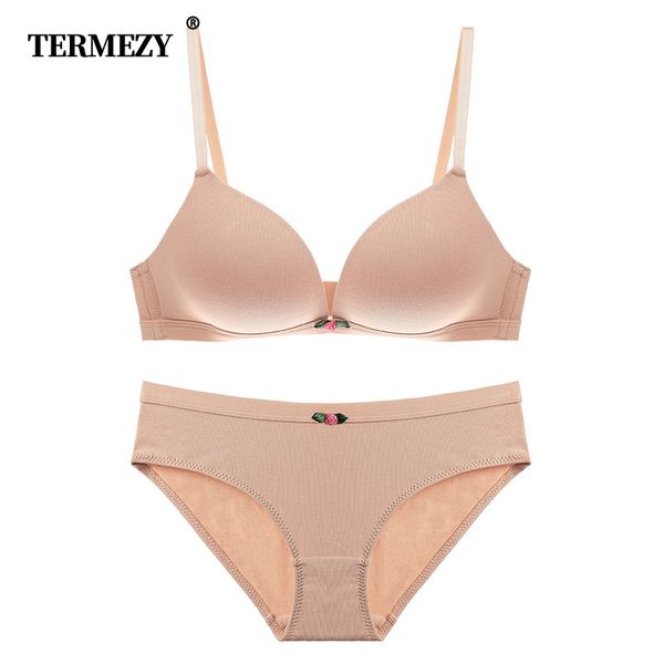 

termezy lady сплошной цвет лук бюстгальтер набор нижнего белья женщины 3/4 чашки толчок вверх лифчик бесшовные бюстгальтер и трусики набор м, Red;black