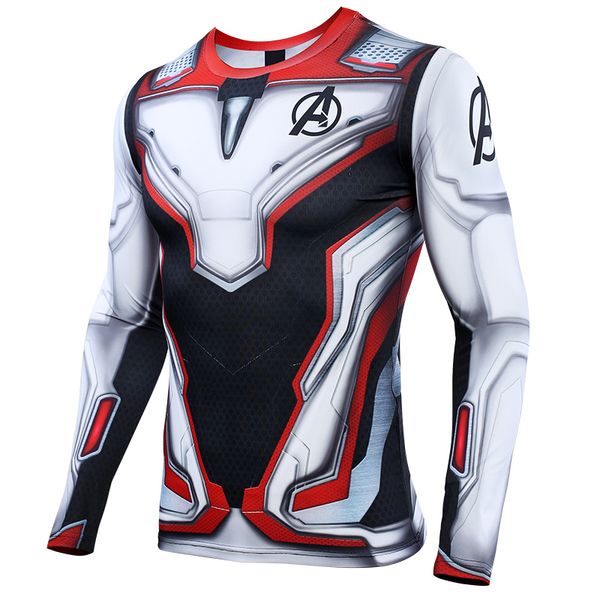 

4 endgame quantum war 3d printed t shirts men compression shirt cosplay costume long sleeve for male fitness cloth, White;black