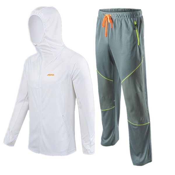 

new arrival mens professional white clothes fishing anti uv anti mosquit breathable quick-drying gray hooded fishing shirt 4xl, Gray;blue