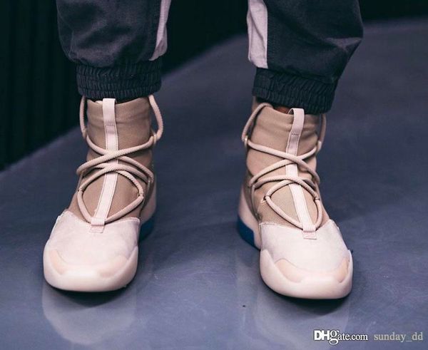 

air fear of god 1 oatmeal basketball shoes jerry lorenzo string oatmeal tan hue knitted bootie upper men sports sneakers ar4237-900