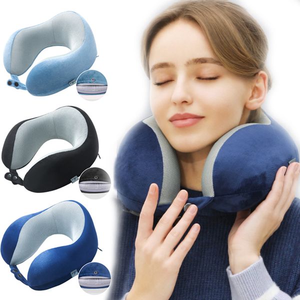 

jinserta portable u-shaped neck pillow bamboo charcoal memory foam car headrest travel pillow for home office rest