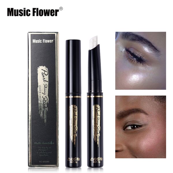 

music flower face highlighter makeup shimmer stick pen contouring makeup cheek color long lasting highlighter cream brightening