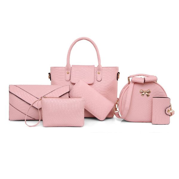 

6pcs женщины сумка наборы крокодил женщины кожа сумочка сумка для посланника сумки и сцепления карты пакет tote 2020 новый