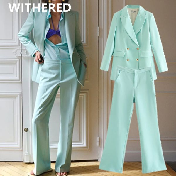 

увядший английский стиль старинные двубортные твердые блейзер женские куртки гарем flare костюмы брюки брюки женщины 2 шт. наборы, White;black