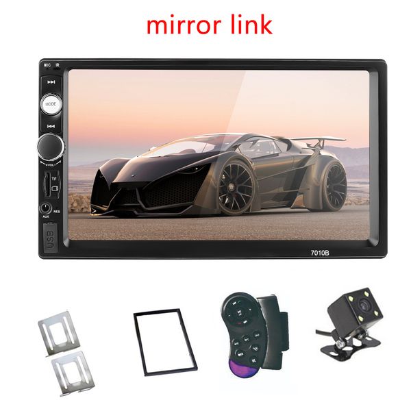 

mirror link 2 din 7' car radio touch screen player mp5 sd/fm/usb/aux/bluetooth car audio for rear view camera remote control