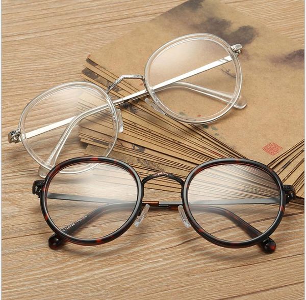 

ретро очки, золото-пластиковые смешанные круглые очки кадр, White;black