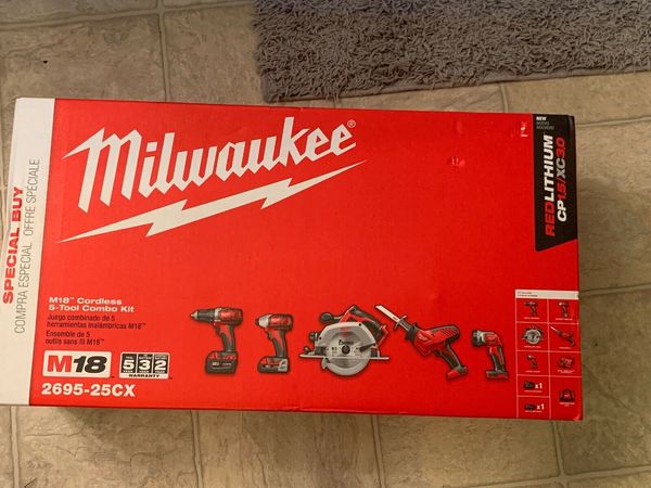

Milwaukee m18 2695 25cx 18v lithium ion cordle combo kit 5 tool brand new
