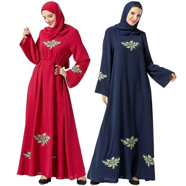

muslim abaya arabic hijab dress women caftan marocain kaftan islamic clothing dresses qatar vestidos arabes robe musulmane mujer, Red