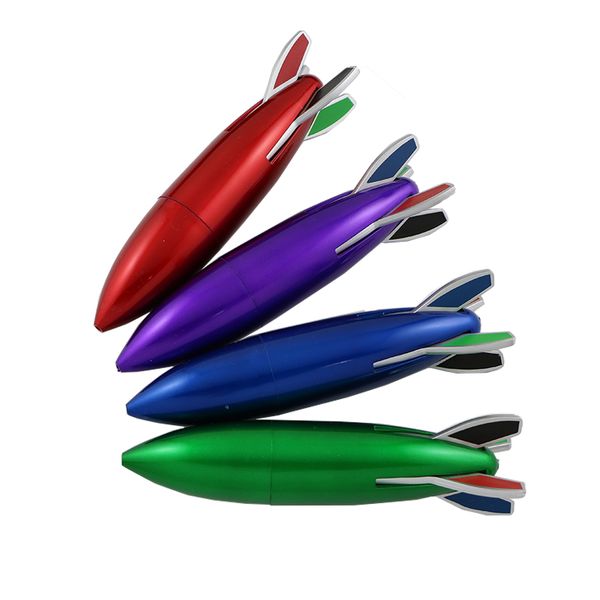 

promotional novelty fat rocket pen 4 colors plastic ball pen with 4pcs refill black blue red green multi-colors ballpen kids stationery gift, Blue;orange