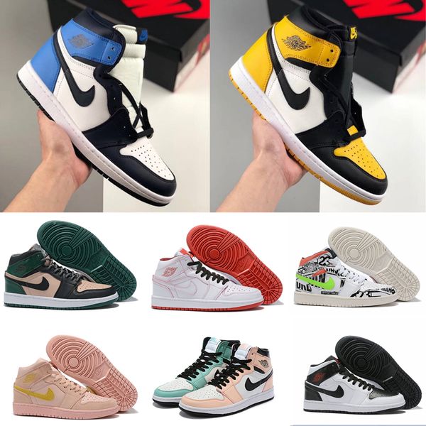 

2020 топ ретро Nakeskin Иордания AJ1 Aj 1 качество воздуха кроссовки мужчины женщины летать баскетбольные кроссовки Chaussures Разрушенные Ba