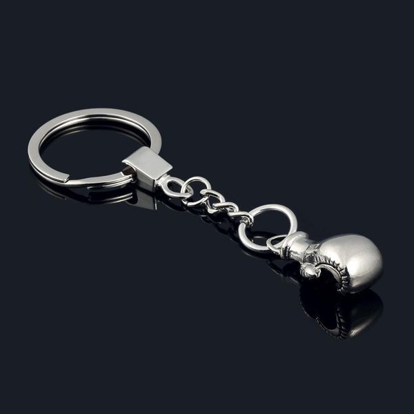 

creative gift boxing gloves key chain bag pendant key ring sport key chain boxer golvers metal keychain, Silver