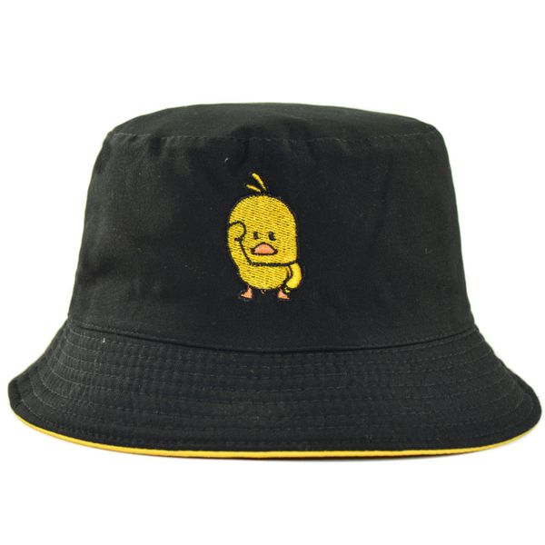 

new arrival girls cartoon duck bucket hat boys spring autumn reversible double layers child hat dropshipping