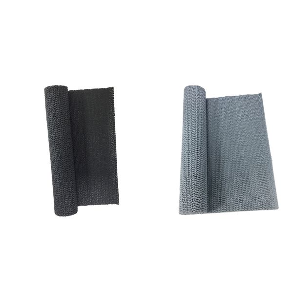 

2pcs non slip drawer mat shelf liner cabinet storage pad kitchen black grey