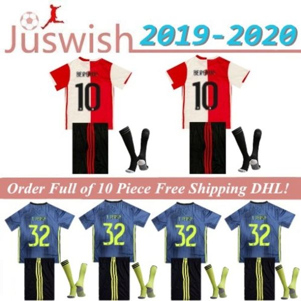 

2019/20 feyenoord soccer jersey larsson kids kit home away 2019 2020 32 v.persie 19 berghuis 10 vilhena 9 jorgensen boys jersey shirt kit, Black
