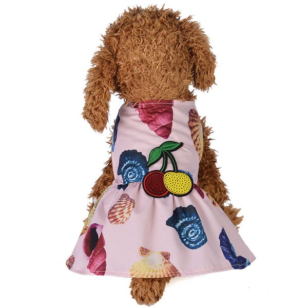 

2019 pet dress summer dog clothes beach conch small dog skirt pet puppy dog cute costume vestido para cachorro sell