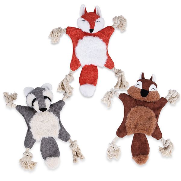 

cute pet toys new plush vocal dog supplies wear-resistant bite simulation fox squirrel bibi sound toy