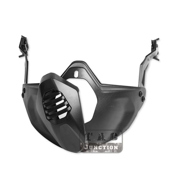 

tactical helmet guide half face mask for fast mich maritime helmet mandible guard protector skeleton half mask with side rail bk, Black