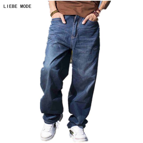 

baggy style brand mens loose jeans plus big size jeans men hip hop long skate board jean harem pants blue 38 40 42 44 46