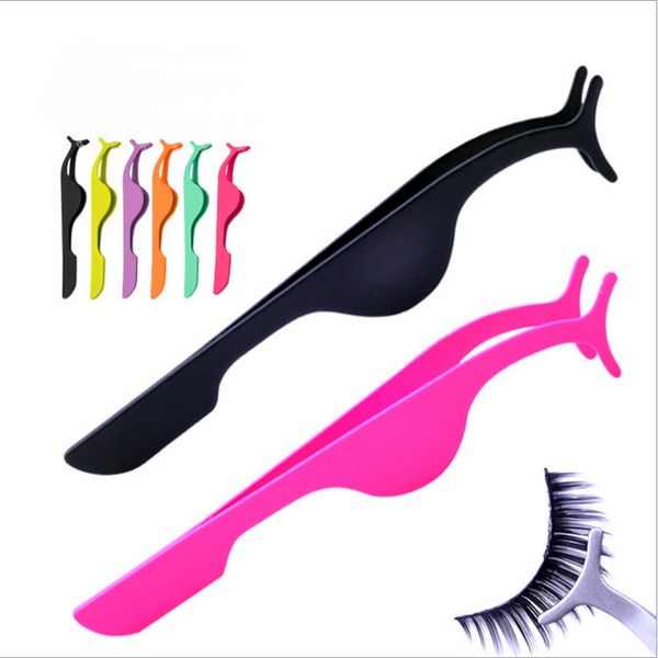 

false eyelash tweezers fake eye lash applicator eyelash extension curler metallic nipper auxiliary clip clamp makeup tools