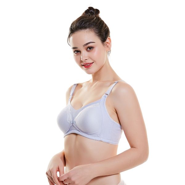 

maternity bra front buckle non-steel ring thread thin underwear pregnancy postpartum pure cotton anti-exposure underwear, White