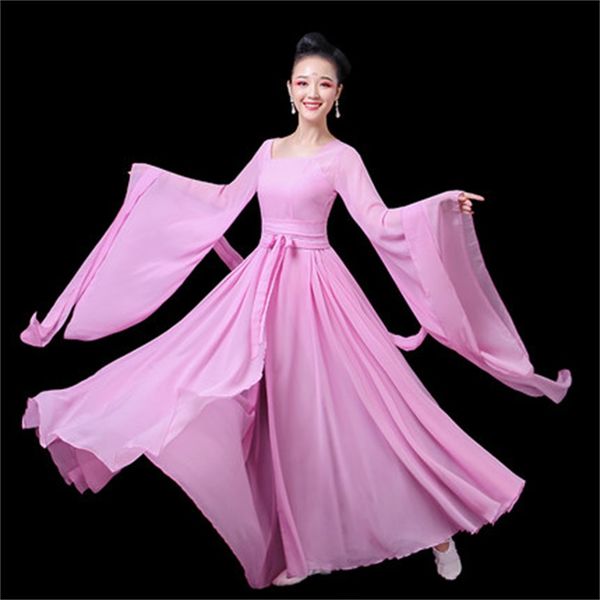 

women's chinese classical style dance elegant fresh hanfu wide-sleeved flow fairy dress performance clothing tb190226, Black;red