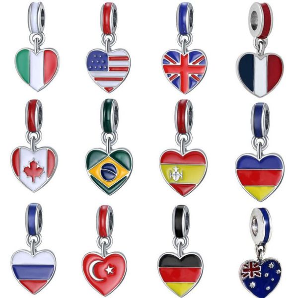 

necklace bracelet pendant lady fashion women alloy oil drip 3d world national flag printed pendant holiday party gift wy265q