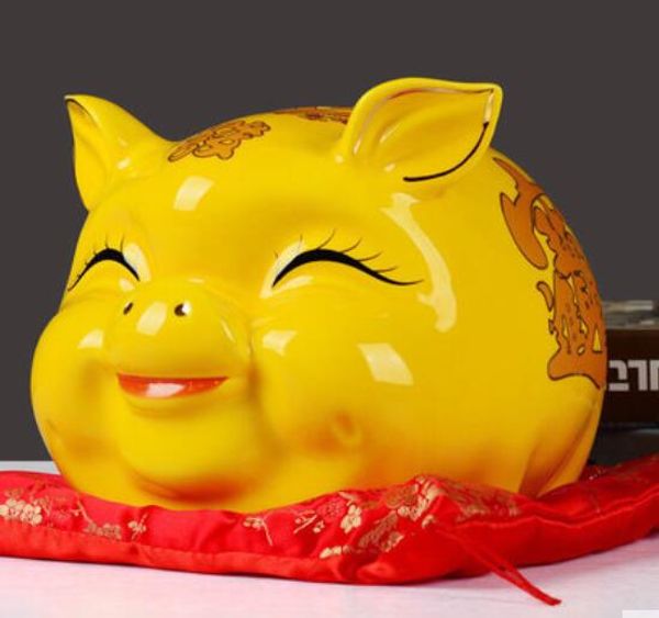 Sorte da sorte porco cerâmica piggy mealheiro personalidade criativa decoração decorações para casa moda presente de casamento