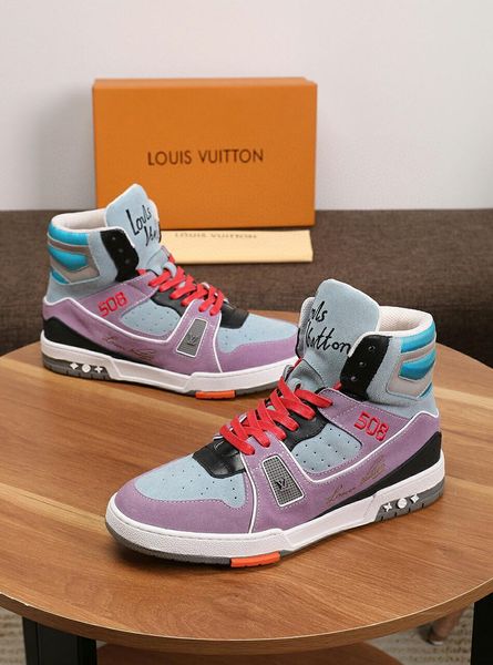 

Valstone Genuine leather sneaker for Men Spring casual shoes Breathable outdoor walking shoes light weight Rubber sole Grey Blue
