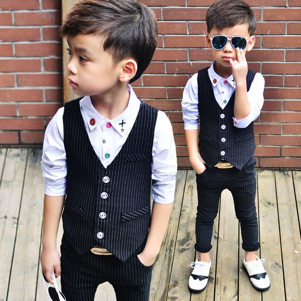 

suit for boy 2pcs/set(vest+pants) wedding kids boys blazer suits boys suits for weddings baby suit gentleman, Blue