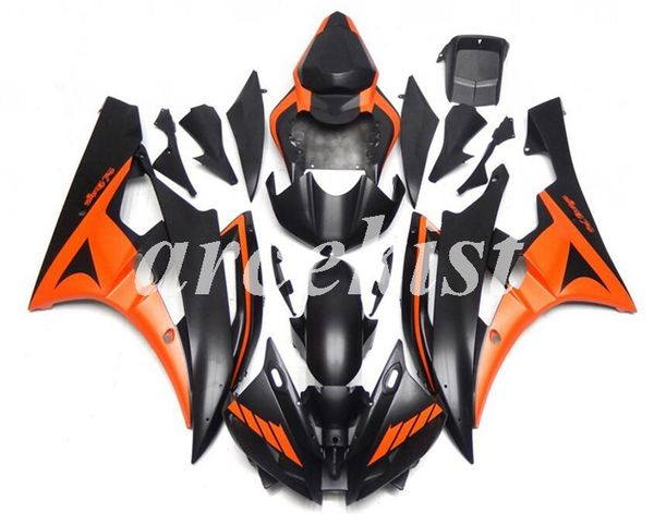 

new abs injection mold motorcycle fairings kit fit for yamaha yzf-r6 2006 2007 06 07 r6 matte orange black